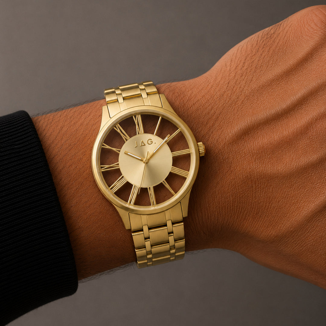 JAG Gerroa Mens Gold Dial 43mm Gold Watch