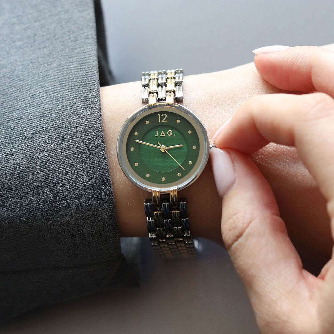 JAG Iluka Womens Green MOP Dial 30mm Two-Tone Watch