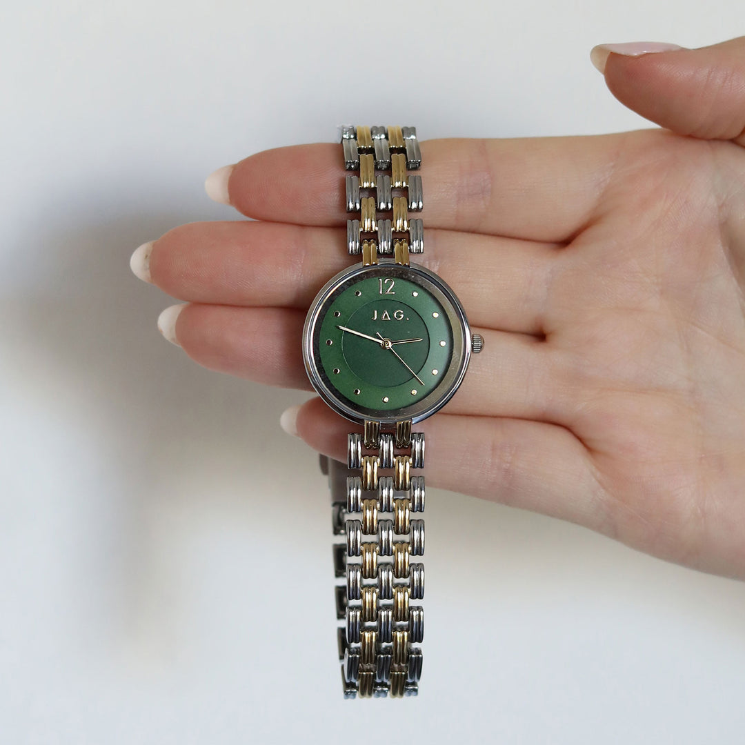 JAG Iluka Womens Green MOP Dial 30mm Two-Tone Watch