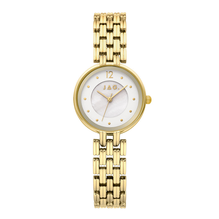 JAG Iluka Womens White MOP Dial 30mm Gold Watch
