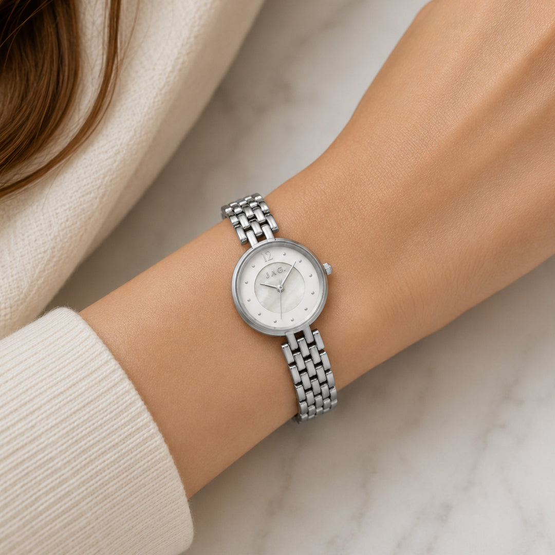 JAG Iluka Womens White MOP Dial 30mm Silver Watch
