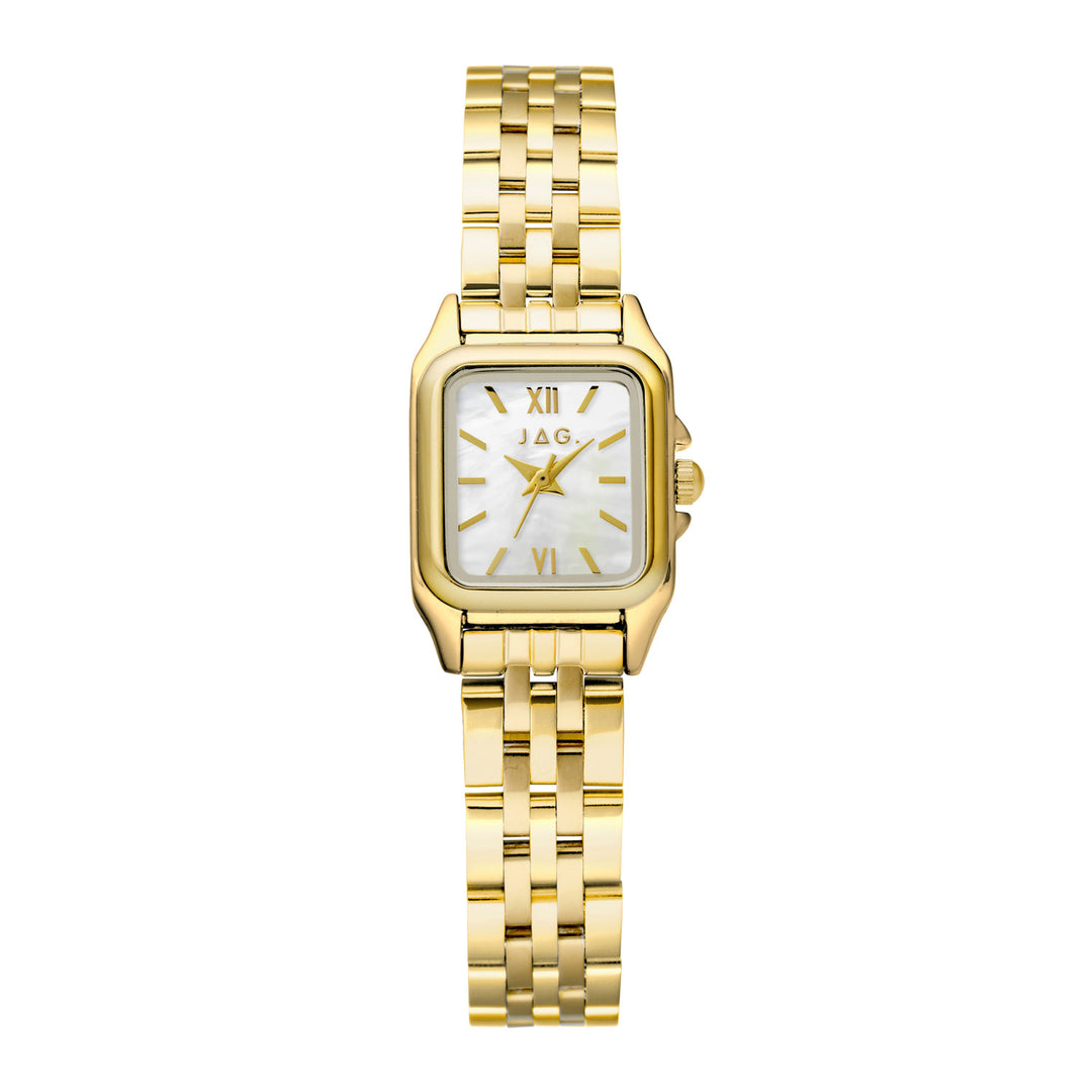 JAG Berrima Womens White MOP Dial 20.3mm Gold Watch