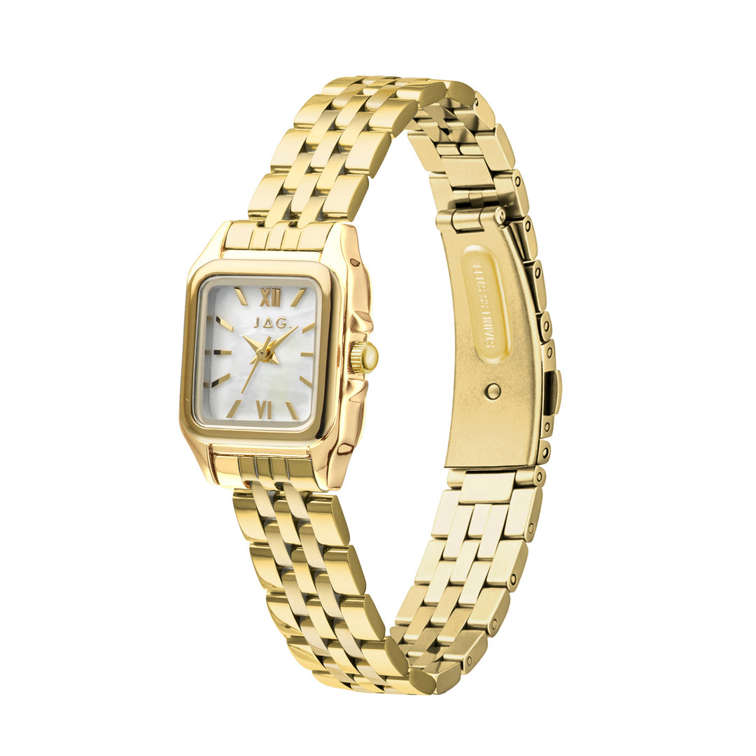 JAG Berrima Womens White MOP Dial 20.3mm Gold Watch