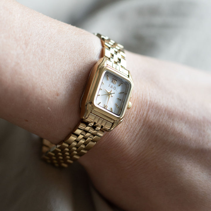 JAG Berrima Womens White MOP Dial 20.3mm Gold Watch