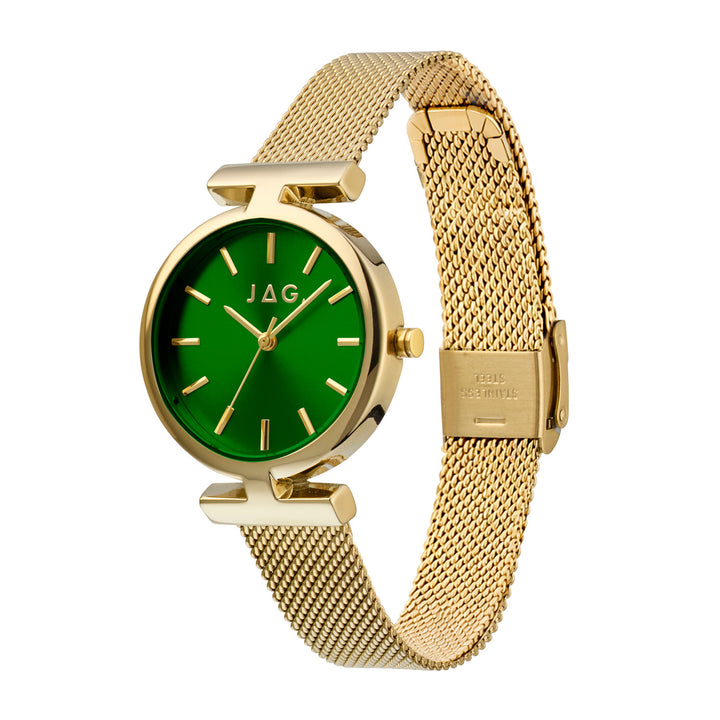 JAG Mudgee Womens Green Dial 35mm Gold Watch
