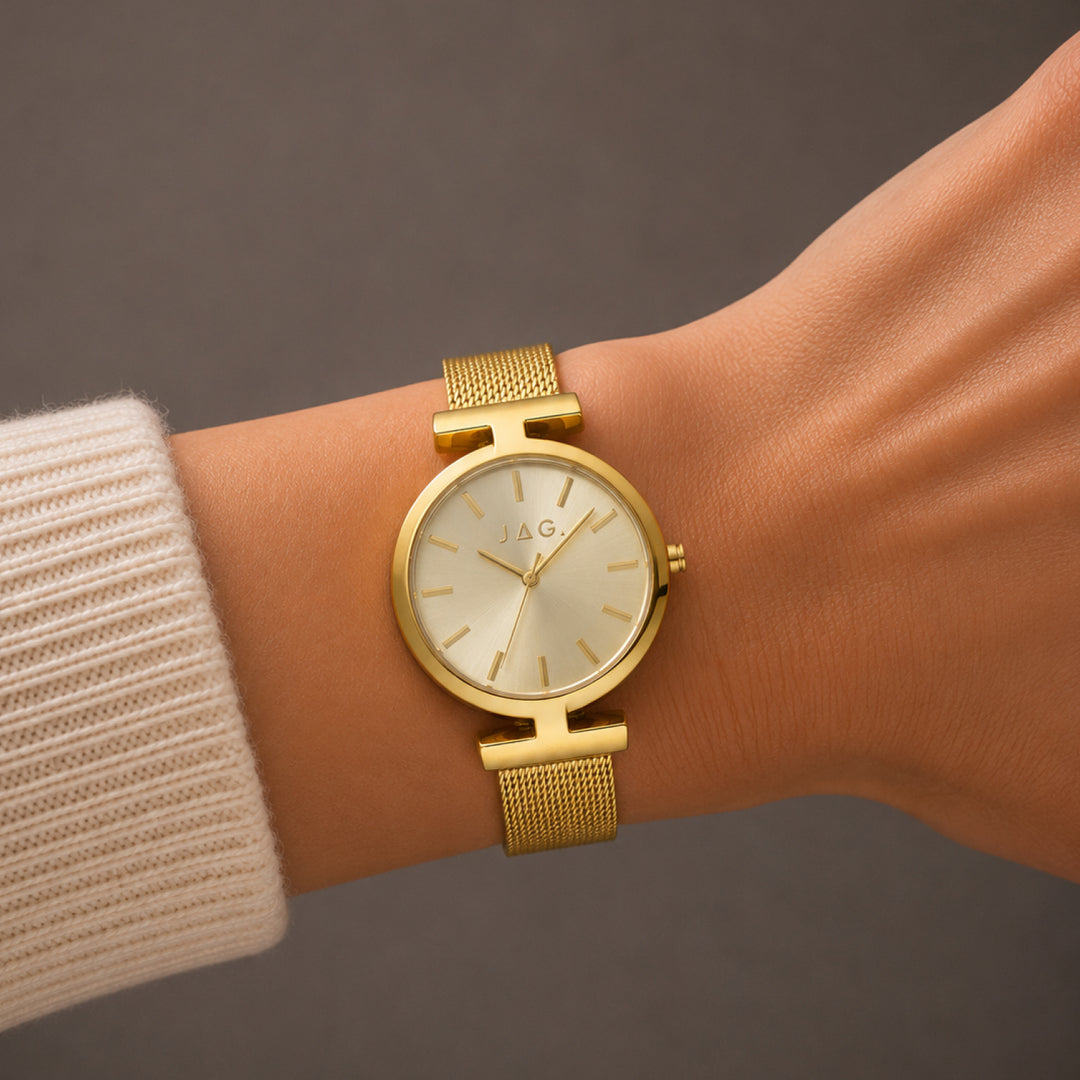 JAG Mudgee Womens Gold Dial 35mm Gold Watch