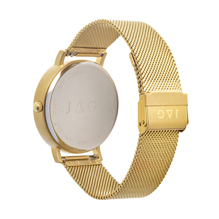 JAG Ryan Mens White Dial 43mm Gold/Brown Watch  Set