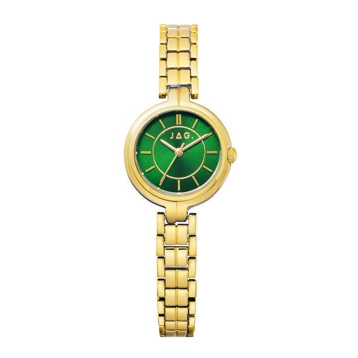 Kelly Womens Green Dial 27mm Gold Watch