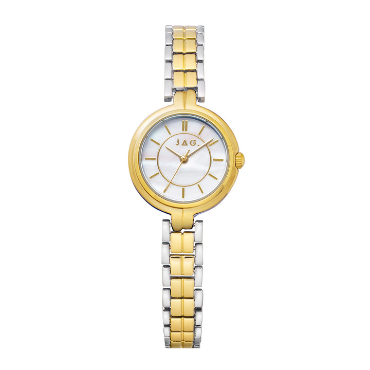 Kelly Womens White MOP Dial 27mm Gold & Silver Watch