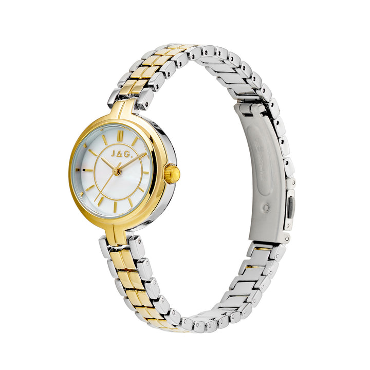 Kelly Womens White MOP Dial 27mm Gold & Silver Watch