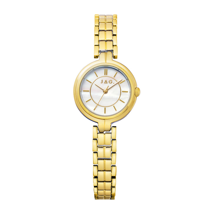 Kelly Womens White MOP Dial 27mm Gold Watch