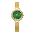 Maddy Womens Green Dial 31mm Gold Watch