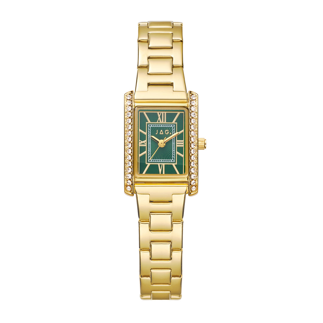 Sienna Womens Green Dial 22mm Gold Watch
