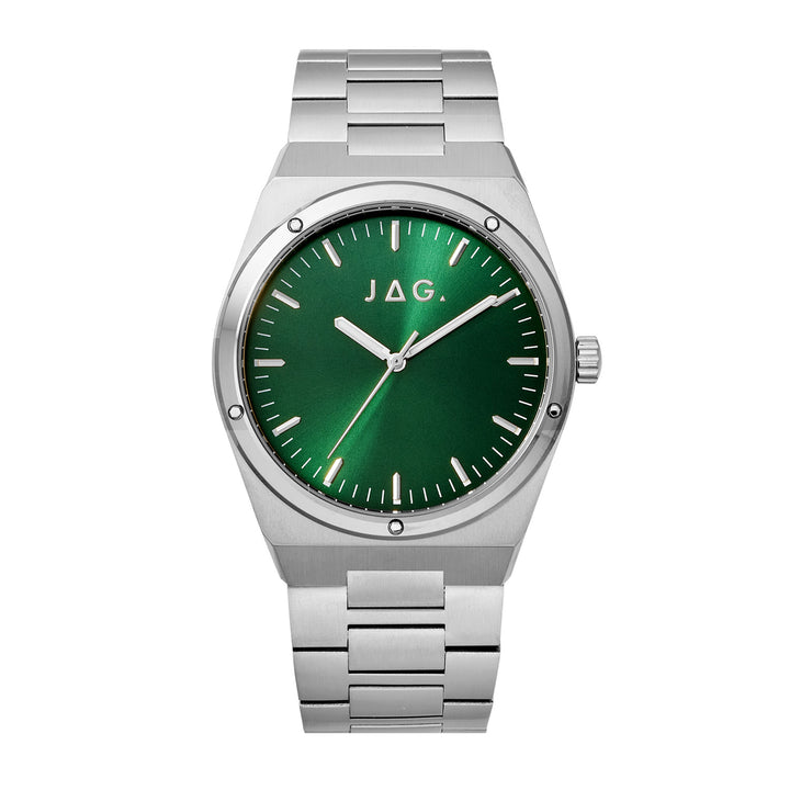 Arlo Mens Green Dial 43mm Silver Watch