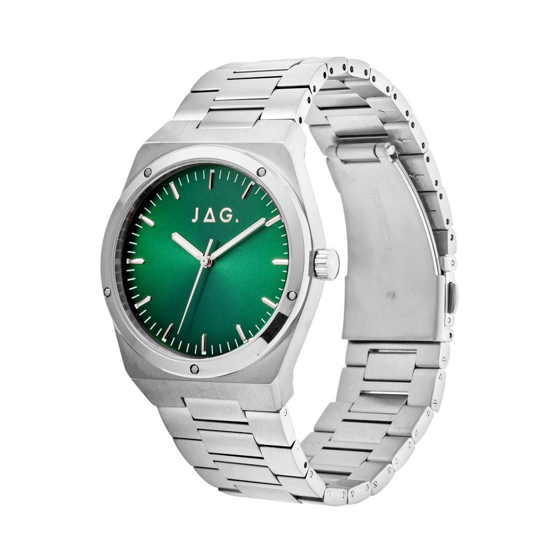 Arlo Mens Green Dial 43mm Silver Watch