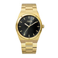 Arlo Mens Black Dial 41mm Gold Watch