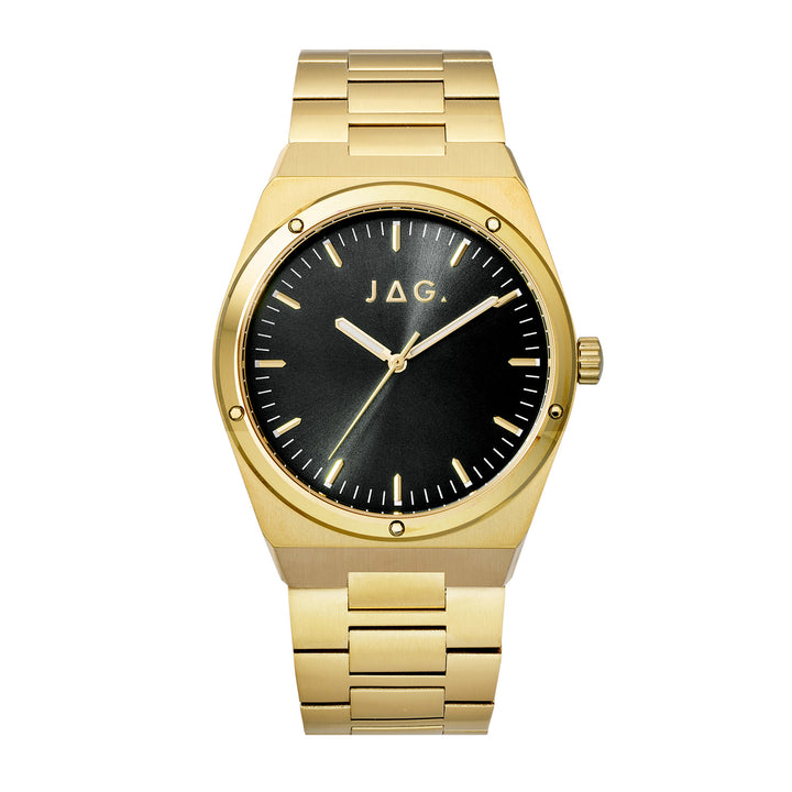 Arlo Mens Black Dial 41mm Gold Watch