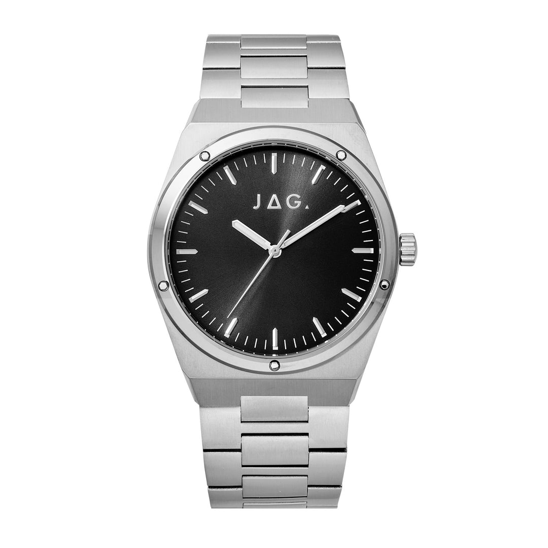 Arlo Mens Black Dial 41mm Silver Watch