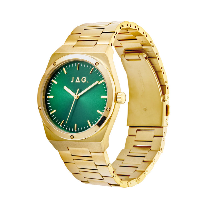 Arlo Mens Green Dial 41mm Gold Watch