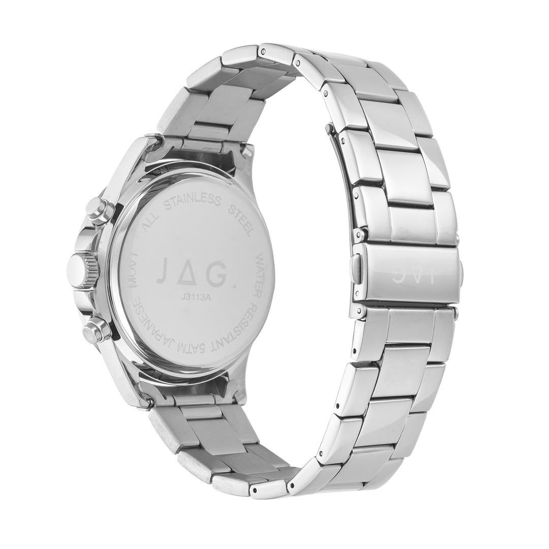 Callum Mens Black Dial 42mm Silver Watch