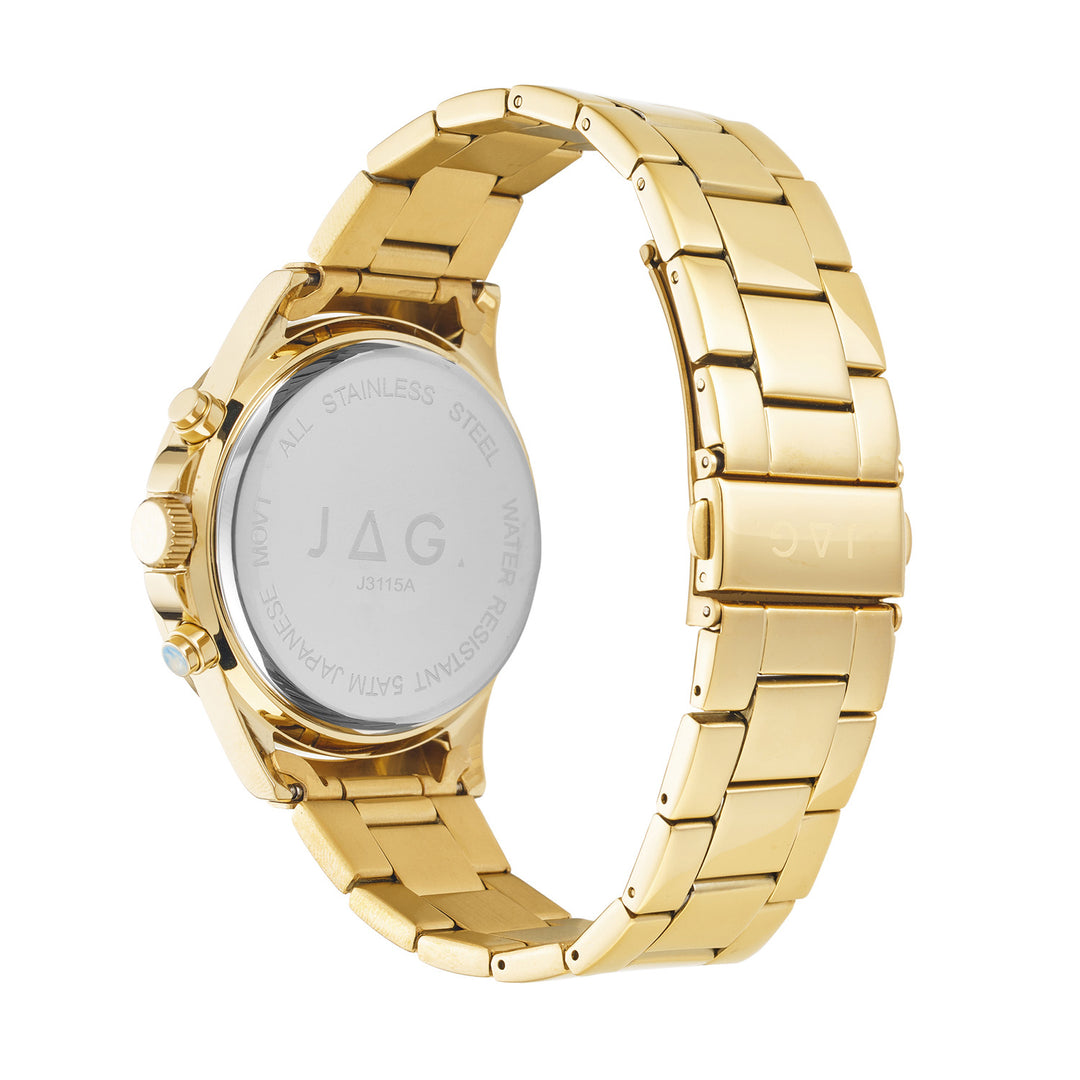 Callum Mens Black Dial 42mm Gold Watch