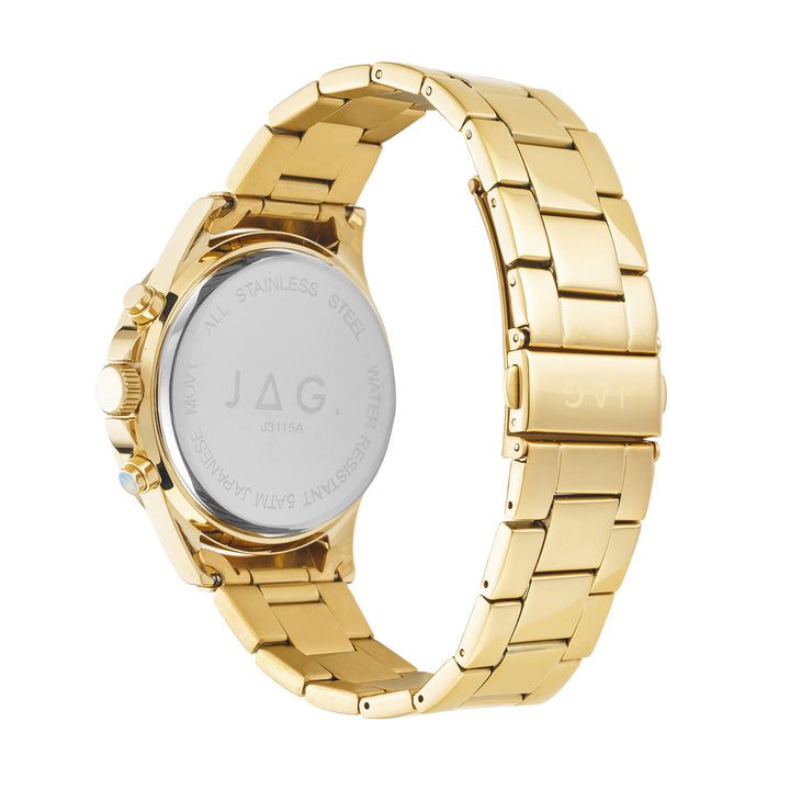Callum Mens Black Dial 42mm Gold Watch
