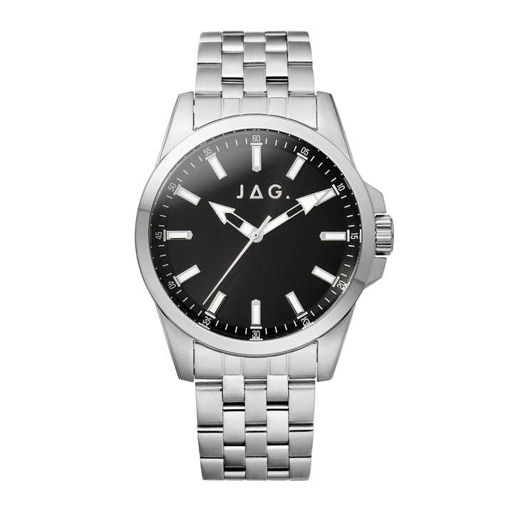 Ethan Mens Black Dial 41mm Silver Watch