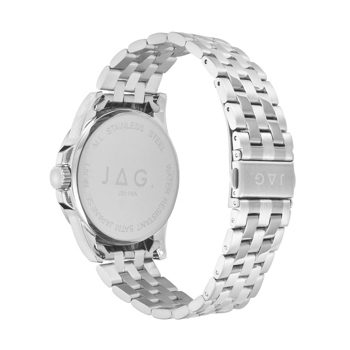Ethan Mens Green Dial 41mm Silver Watch