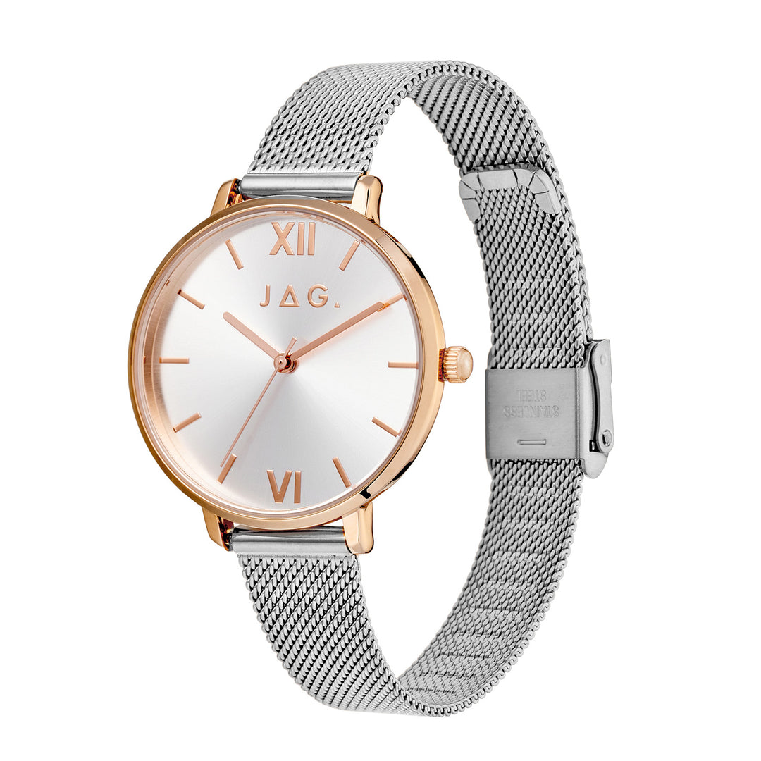 Sophie Womens Silver Dial 36mm Rose Gold & Silver Watch