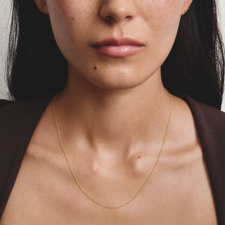 THOMAS SABO Gold-Tone Stainless Steel Anchor Chain Necklace 1mm