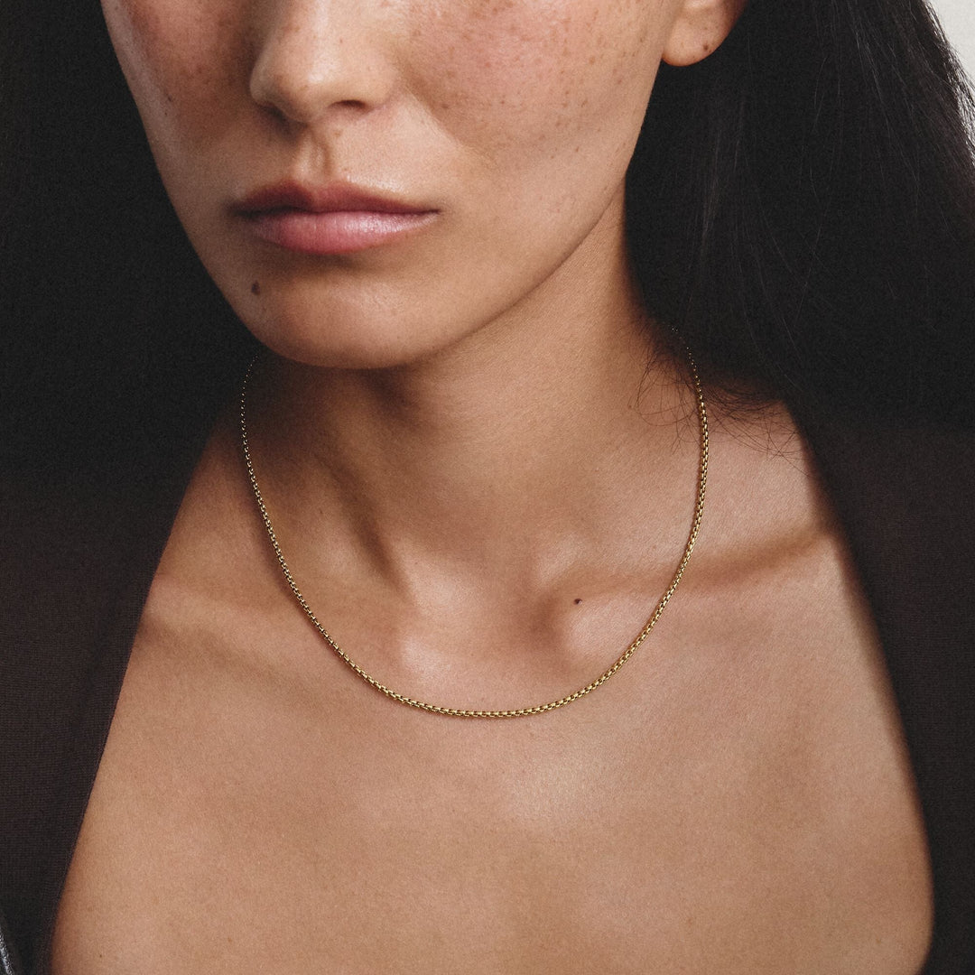 THOMAS SABO Gold-Tone Stainless Steel Box Chain Necklace 2mm