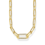 THOMAS SABO Golden Link Necklace with Anchor Element and Zirconia