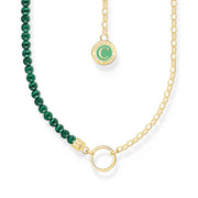 THOMAS SABO Gold Member Charm Necklace with Green Beads