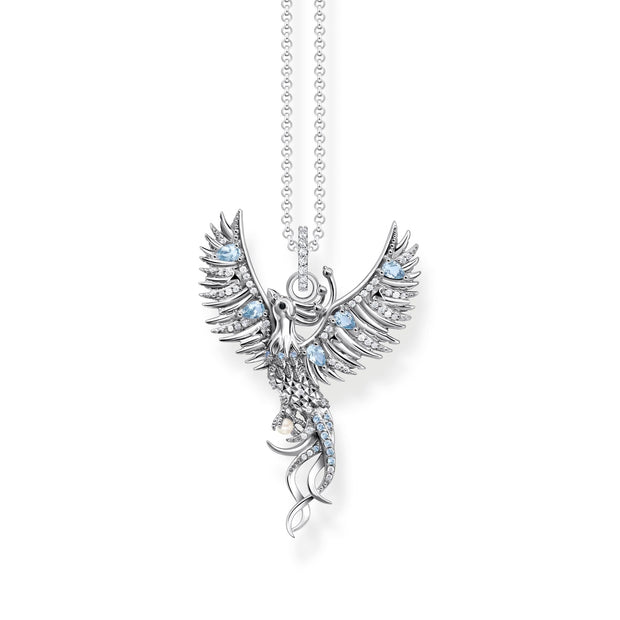 THOMAS SABO Silver Necklace with Phoenix Pendant and Colourful Stones