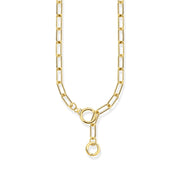 THOMAS SABO Golden Link Necklace with Ring Clasps and Zirconia