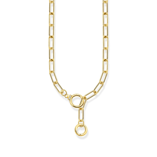 THOMAS SABO Golden Link Necklace with Ring Clasps and Zirconia