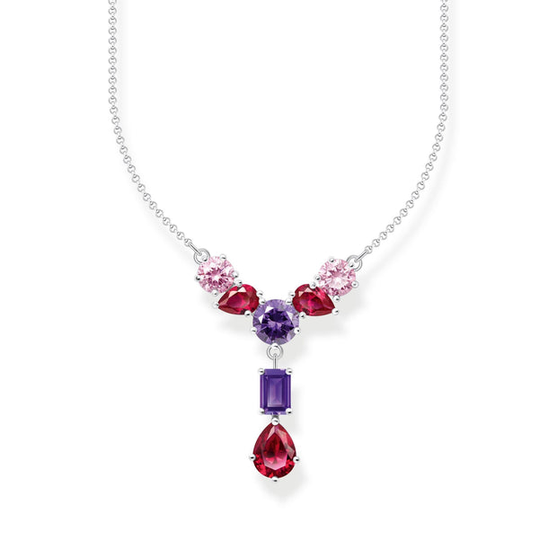 THOMAS SABO Heritage Glam Necklace in Y-Shape with Colourful Stones