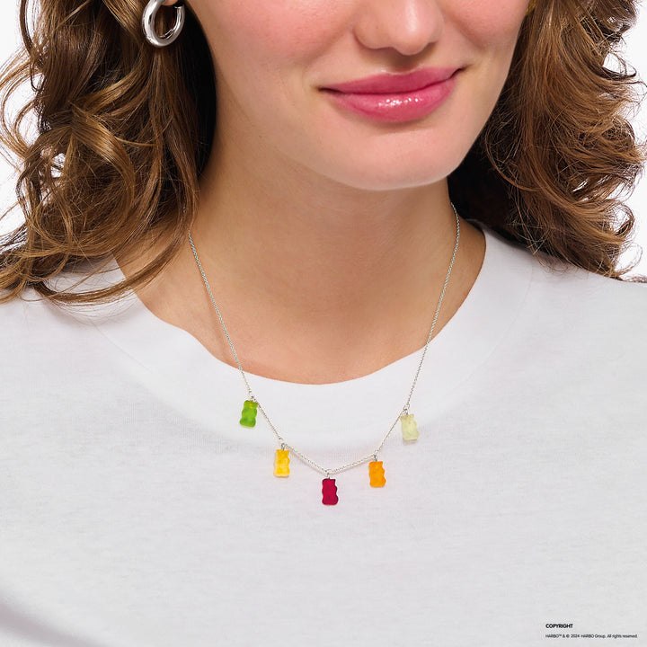 THOMAS SABO x HARIBO: Silver Necklace with colourful golden bears