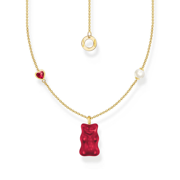 THOMAS SABO x HARIBO: Gold-plated Necklace Strawberry Red Goldbear 
