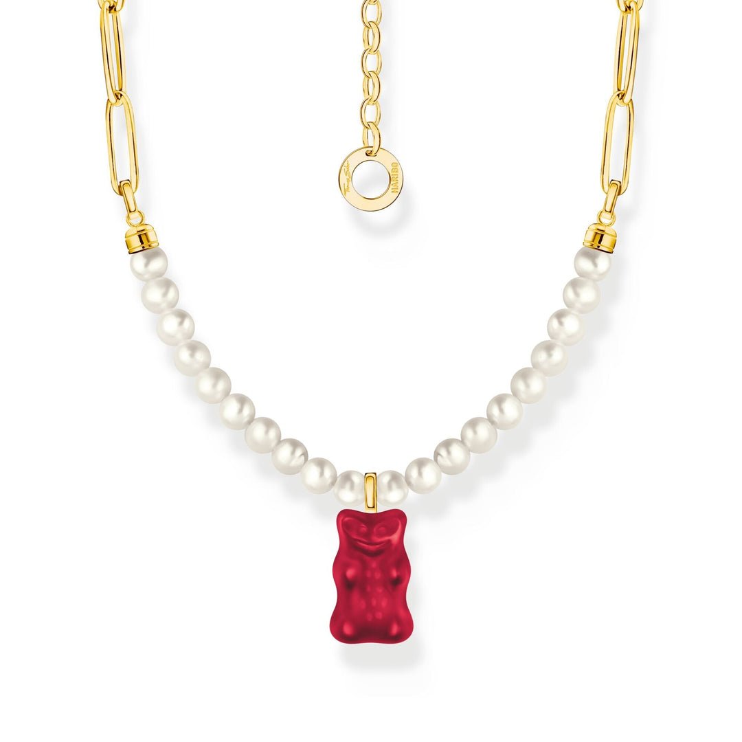 THOMAS SABO x HARIBO: Gold-plated Link necklace Strawberry Red Goldbear 