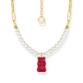 THOMAS SABO x HARIBO: Gold-plated Link necklace Strawberry Red Goldbear 