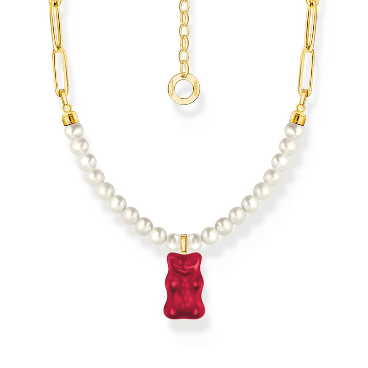 THOMAS SABO x HARIBO: Gold-plated Link necklace Strawberry Red Goldbear 
