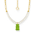 THOMAS SABO x HARIBO: Gold-plated Link necklace Apple Green Goldbear 