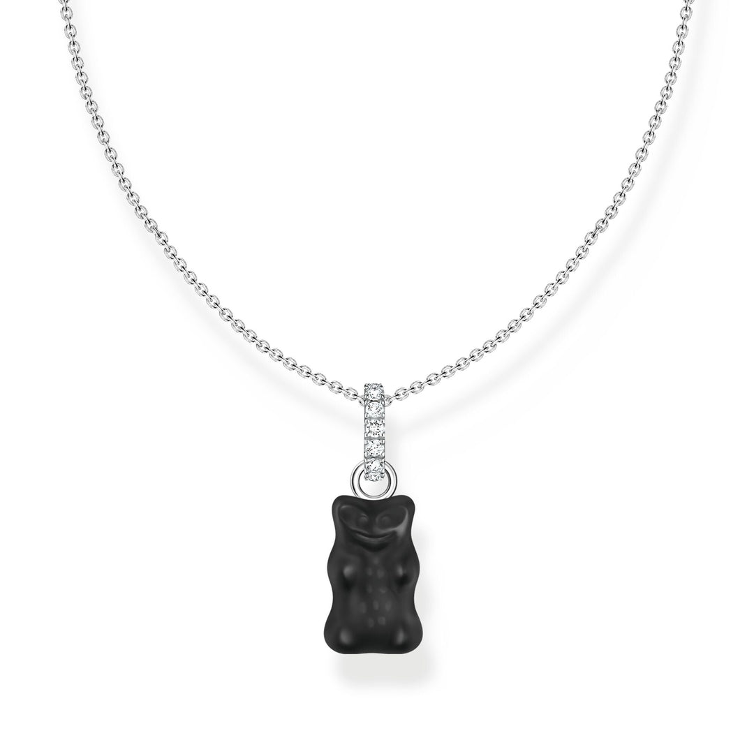 Necklace with black goldbears pendant and zirconia | The Jewellery Boutique