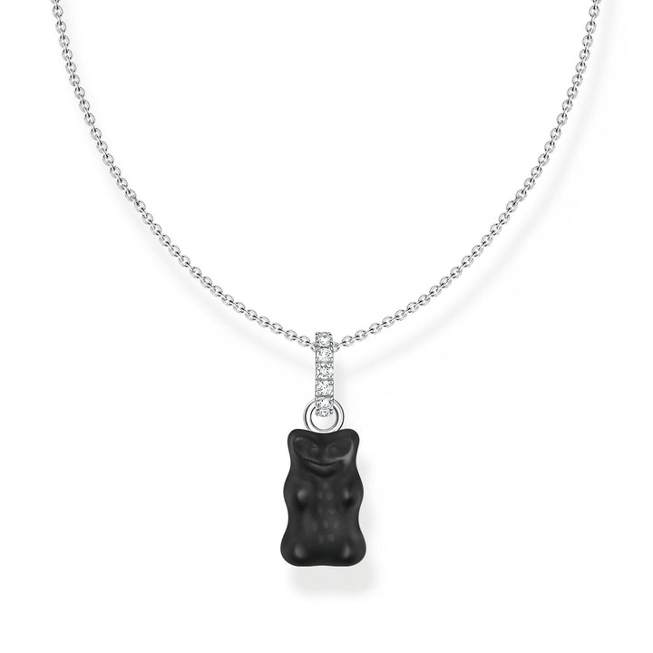 Necklace with black goldbears pendant and zirconia | The Jewellery Boutique