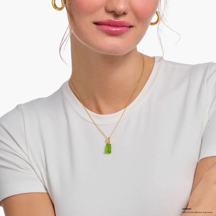 THOMAS SABO x HARIBO: Gold-plated Necklace Apple Green Goldbear