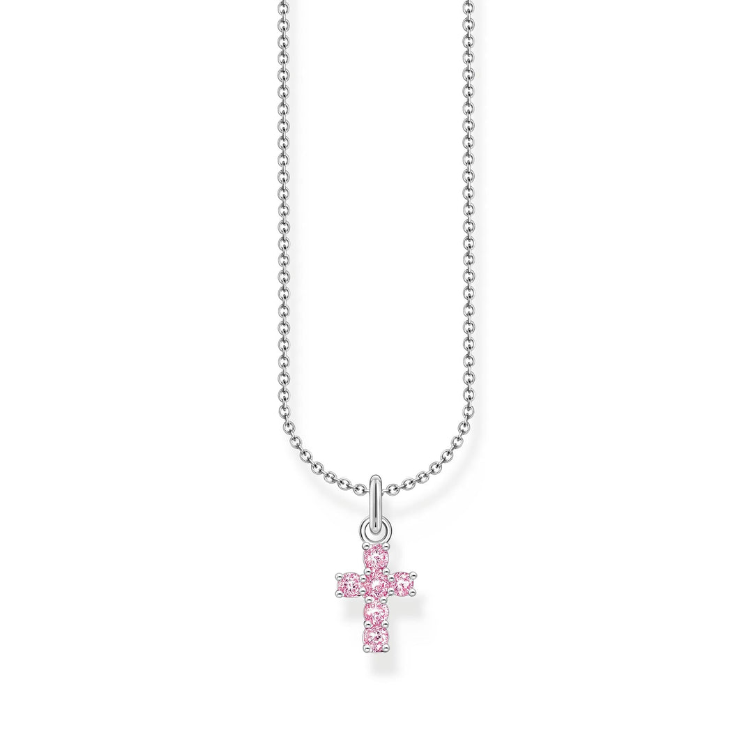 THOMAS SABO Necklace with cross pendant with pink zirconia 