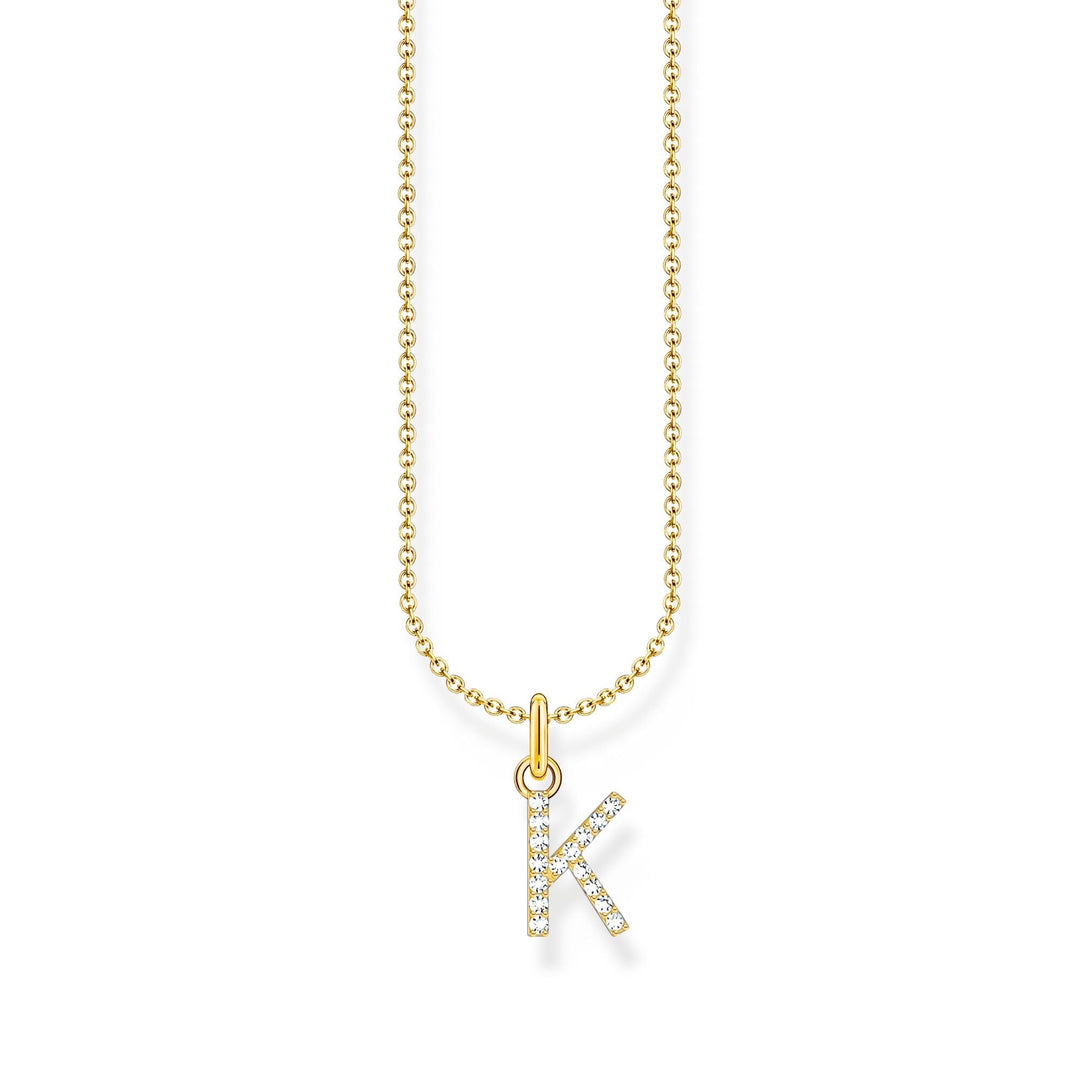 THOMAS SABO Necklace with letter pendant K and white zirconia  - gold