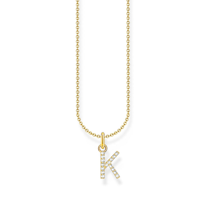 THOMAS SABO Necklace with letter pendant K and white zirconia  - gold