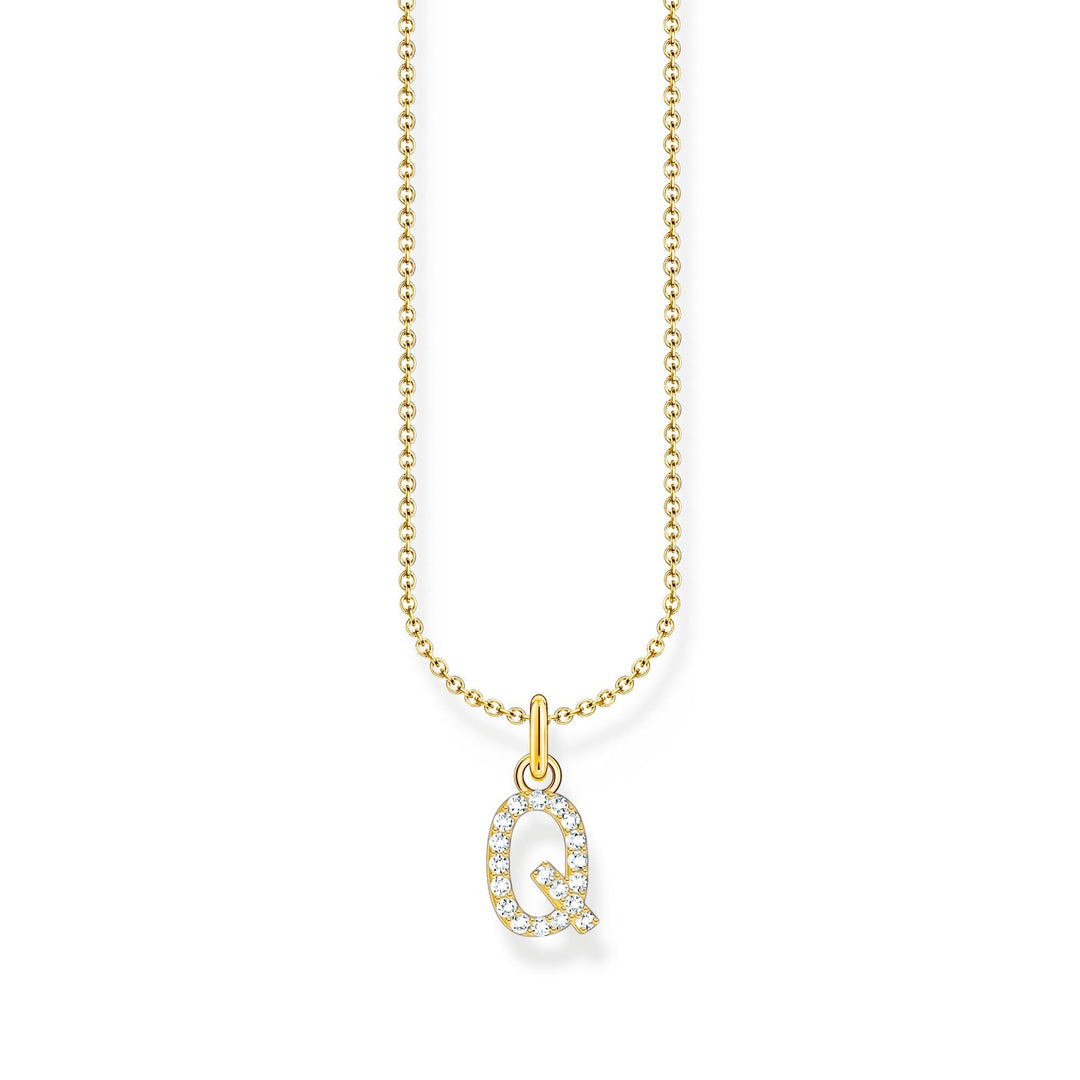THOMAS SABO Necklace with letter pendant Q and white zirconia  - gold
